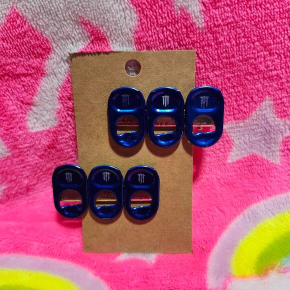 Dark Blue Monster Tab Hair Clip Set - Picture 1 of 2